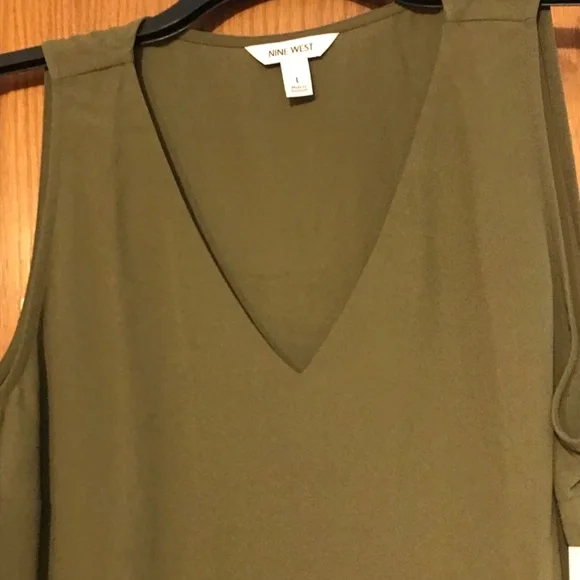 Women Nine West blouse top sleeveless green new dress pant - Picture 5 of 6